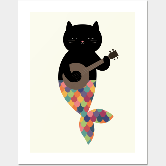 Black Meowmaid Wall Art by AndyWestface